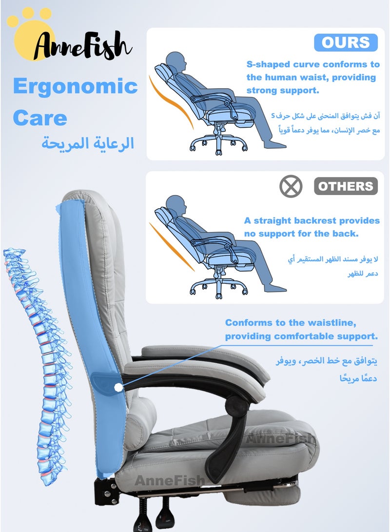 AnneFish Gaming Desk and Chair Set Executive Ergonomic Cloud Office & 120cm L-Shaped Gaming Desk Large Gaming Chair with Silent Swivel Casters Dual-Point Massage and Height-Adjustable High Backrest &Office Desk With Monitor Stand Home Office Table - Image 4