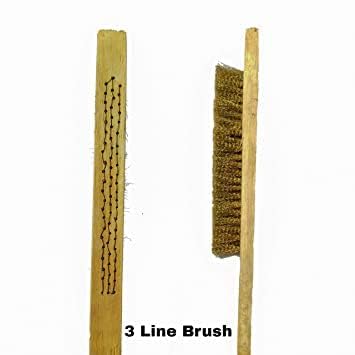 Sahni Tools Soft Brass Brushes with Wooden Handle Cleaning Brush for Jewellery Rust Dust Removal Jewellery Polishing 3 pcs of 6 line and 3 pcs of 3 line - Image 2