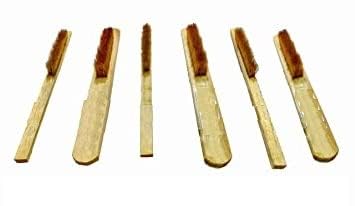 Sahni Tools Soft Brass Brushes with Wooden Handle Cleaning Brush for Jewellery Rust Dust Removal Jewellery Polishing 3 pcs of 6 line and 3 pcs of 3 line - Image 3