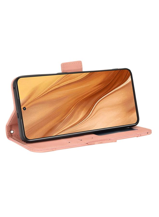 اس-توب جراب هاتف Realme GT2 Explorer Master Skin Feel Calf Fabric مع فتحات للبطاقات من الجلد - Image 4