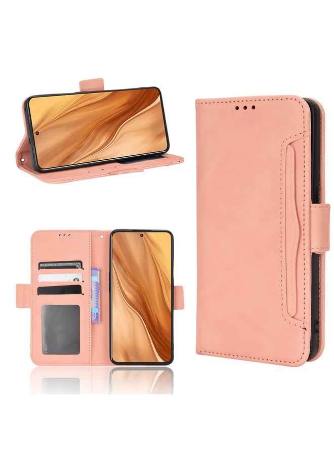 اس-توب جراب هاتف Realme GT2 Explorer Master Skin Feel Calf Fabric مع فتحات للبطاقات من الجلد - Image 1