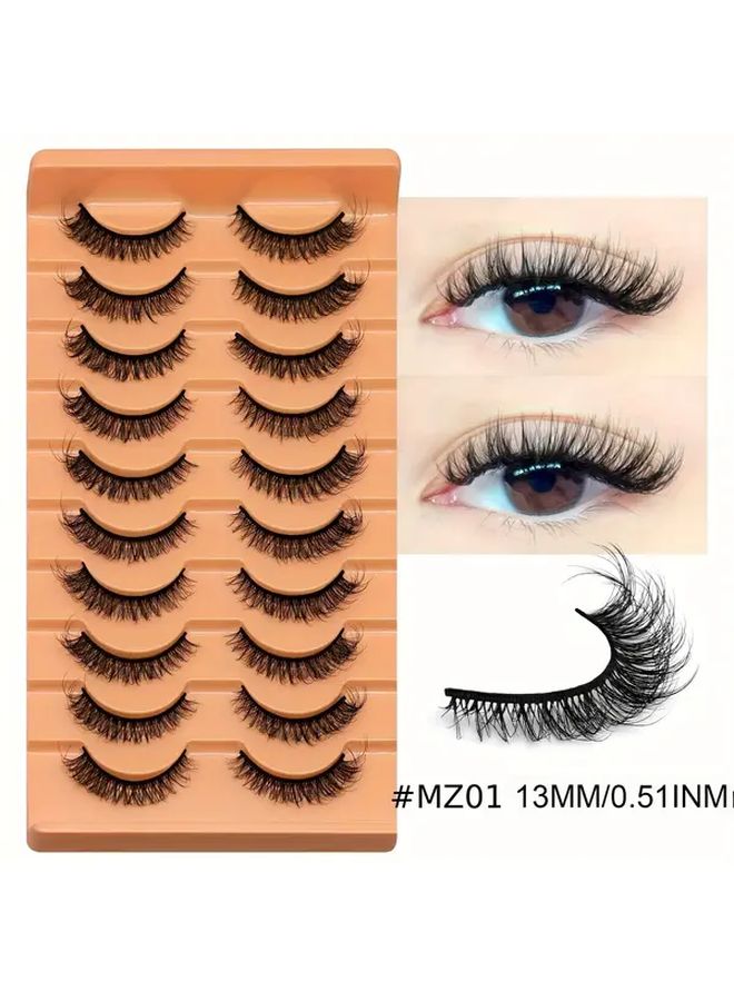 10 Pairs Cat Eye False Eyelashes Natural Soft Mink Look MZ09 - Image 4