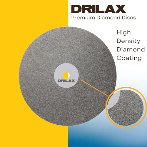 Drilax 8 Inch Diamond Flat Lap Disc 800 Grit | 8" x 1/2" Arbor Hole | Single Sided Diamond Lapping Pre-Polishing Wheel for Lapidary, Gemstone, Glass, Stone Finishing | Solid Steel Base - Image 4