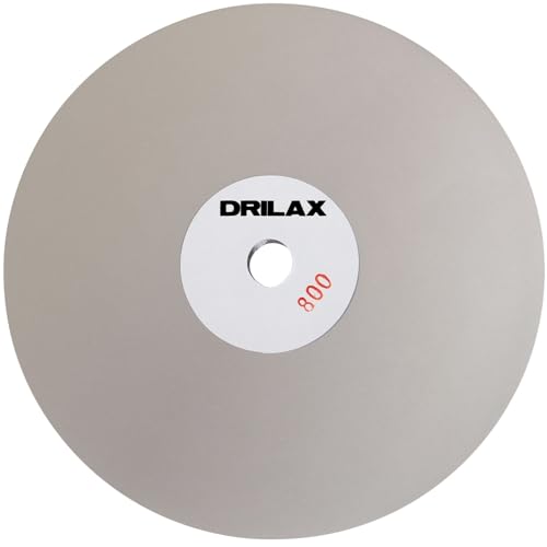 Drilax 8 Inch Diamond Flat Lap Disc 800 Grit | 8" x 1/2" Arbor Hole | Single Sided Diamond Lapping Pre-Polishing Wheel for Lapidary, Gemstone, Glass, Stone Finishing | Solid Steel Base - Image 1