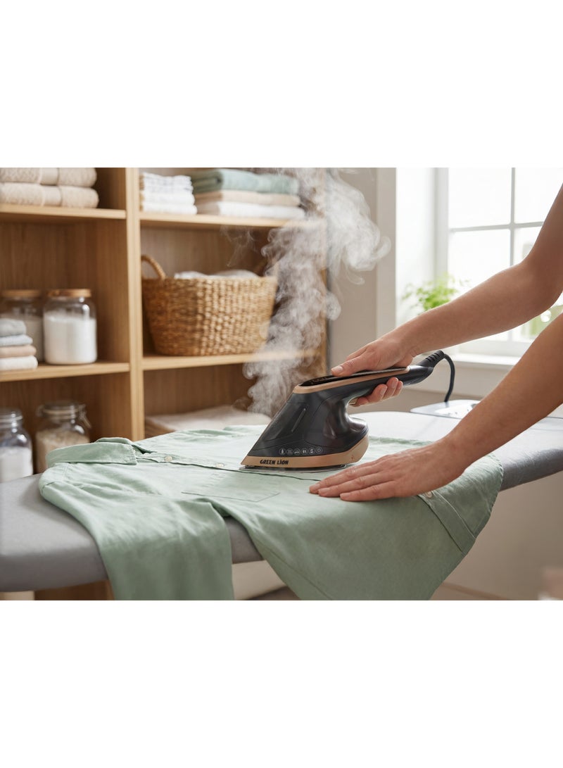 GREEN LION 2 In 1 Steam Iron Garment Steamer BX300 / 1800W Power / Ceramic Soleplate / LED Display / Continuous Steam Function - Black - Image 3