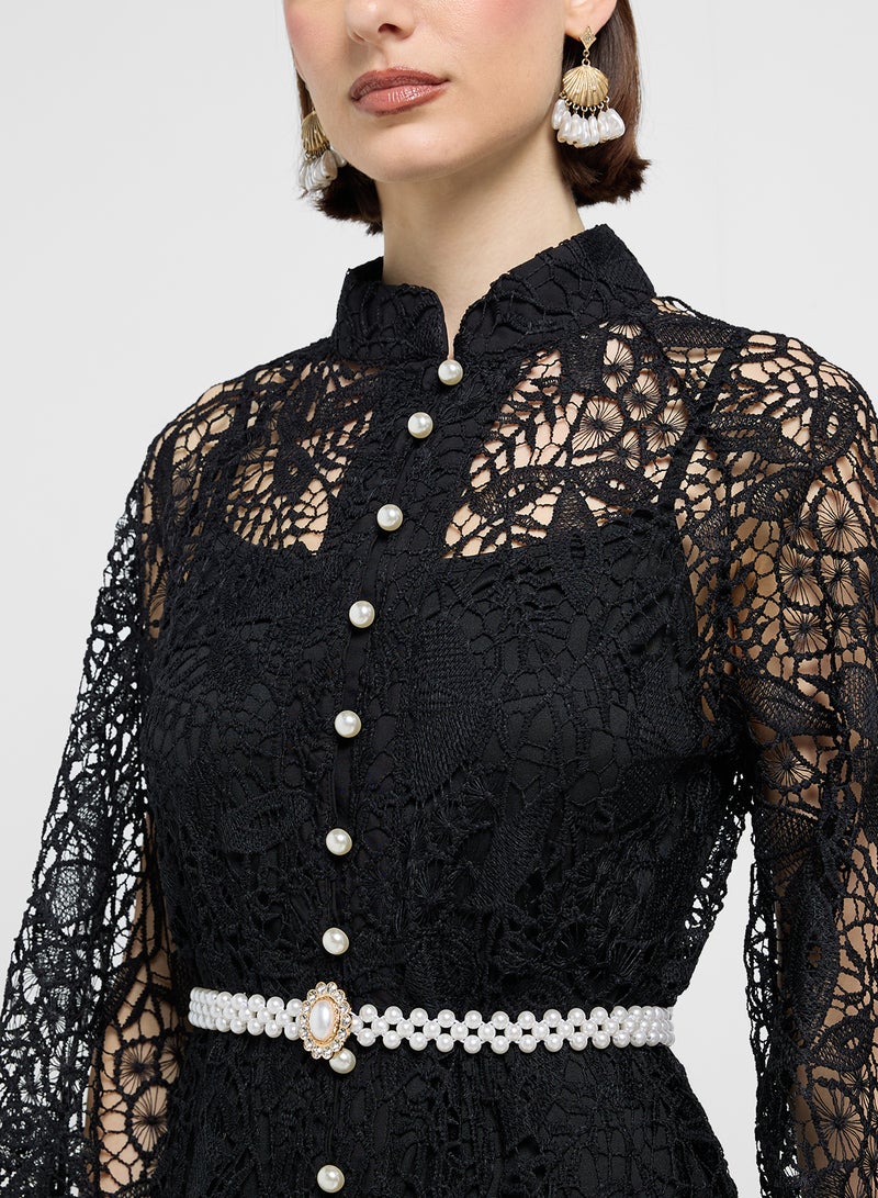 ELLA Lace Button-Down Dress - Image 3