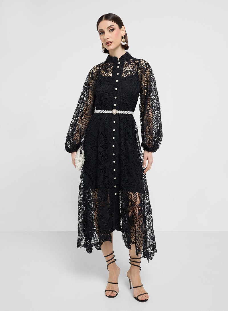 ELLA Lace Button-Down Dress - Image 4