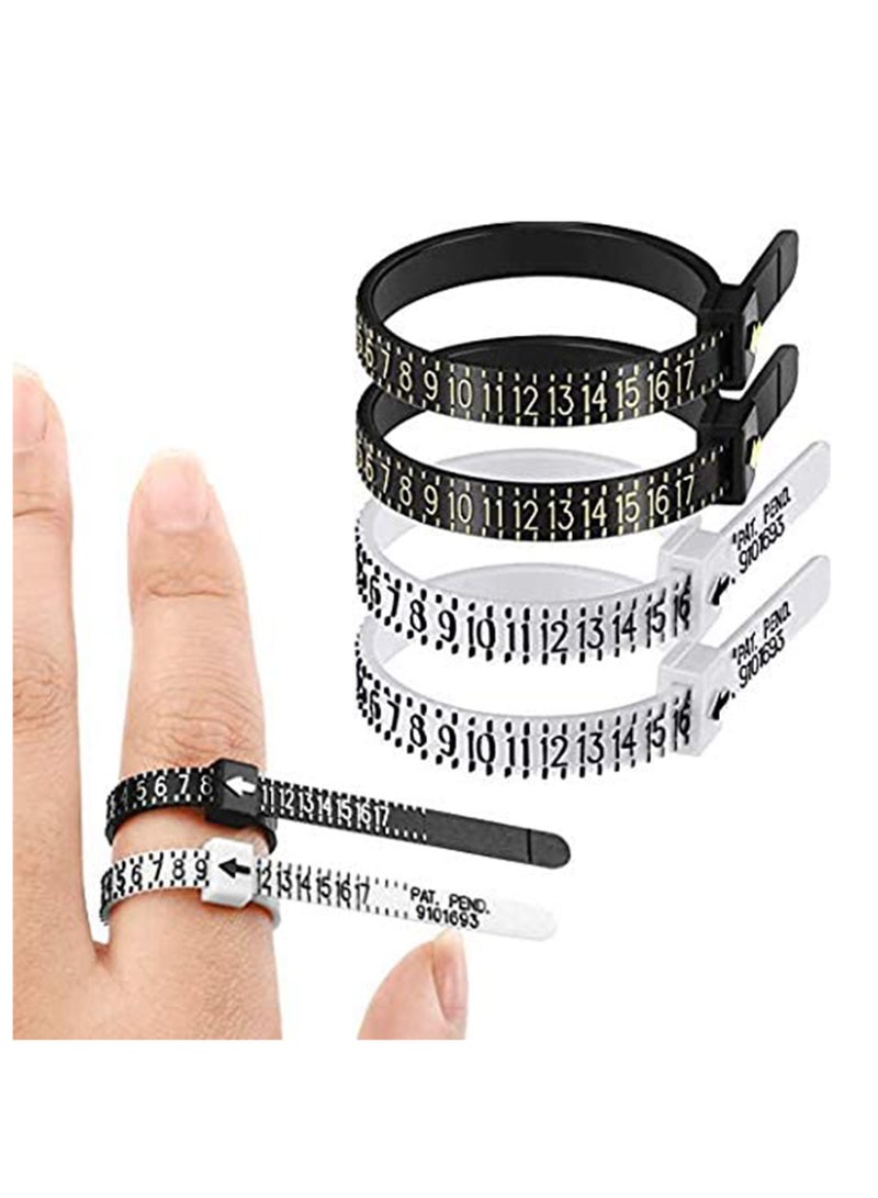 Ring Gauge Set Ring Sizer Gauge Plastic Finger Measuring Belt, Jewelry Guard Sizer Measurement Adults Children Sizer Supplies, Spacer, Sizer, Fitter- Spiral Silicone Tightener 6Pcs - Image 1