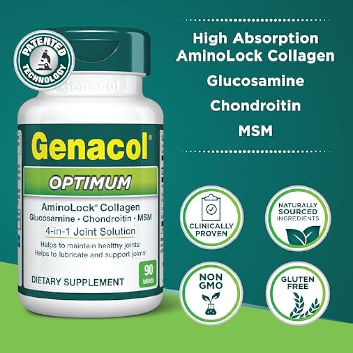 Genacol Optimum – Glucosamine, Chondroitin, MSM and Ultra-Hydrolyzed Collagen Joint Supplement, Maintains Healthy Joints, Protects & Lubricate Cartilage, 90 Tablets (30-Day Supply) - Image 2