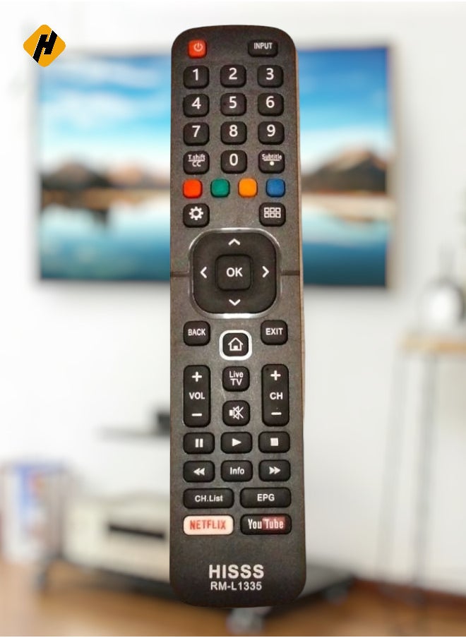 HISSS - Hisense Smart TV Remote | Replacement Remote Control For Hisense Smart LCD LED TVs with Netflix YouTube Smart Key Buttons - Image 1