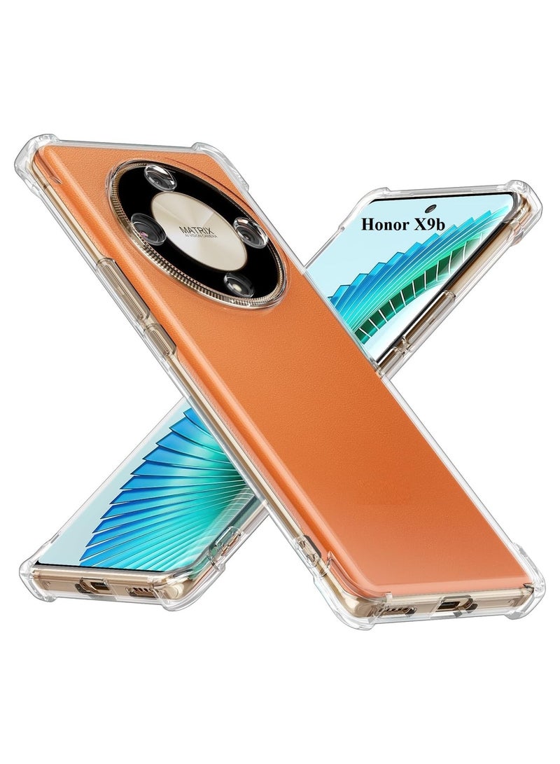 حافظة شفافة لهاتف Honor X9b مصنوعة من السيليكون الناعم والكريستال TPU، غطاء حماية خفيف الوزن ذو لمسة نهائية ناعمة للكاميرا، حافظة أنيقة ماصة للصدمات للرجال والنساء متوافقة مع Honor X9b 5G - Image 1