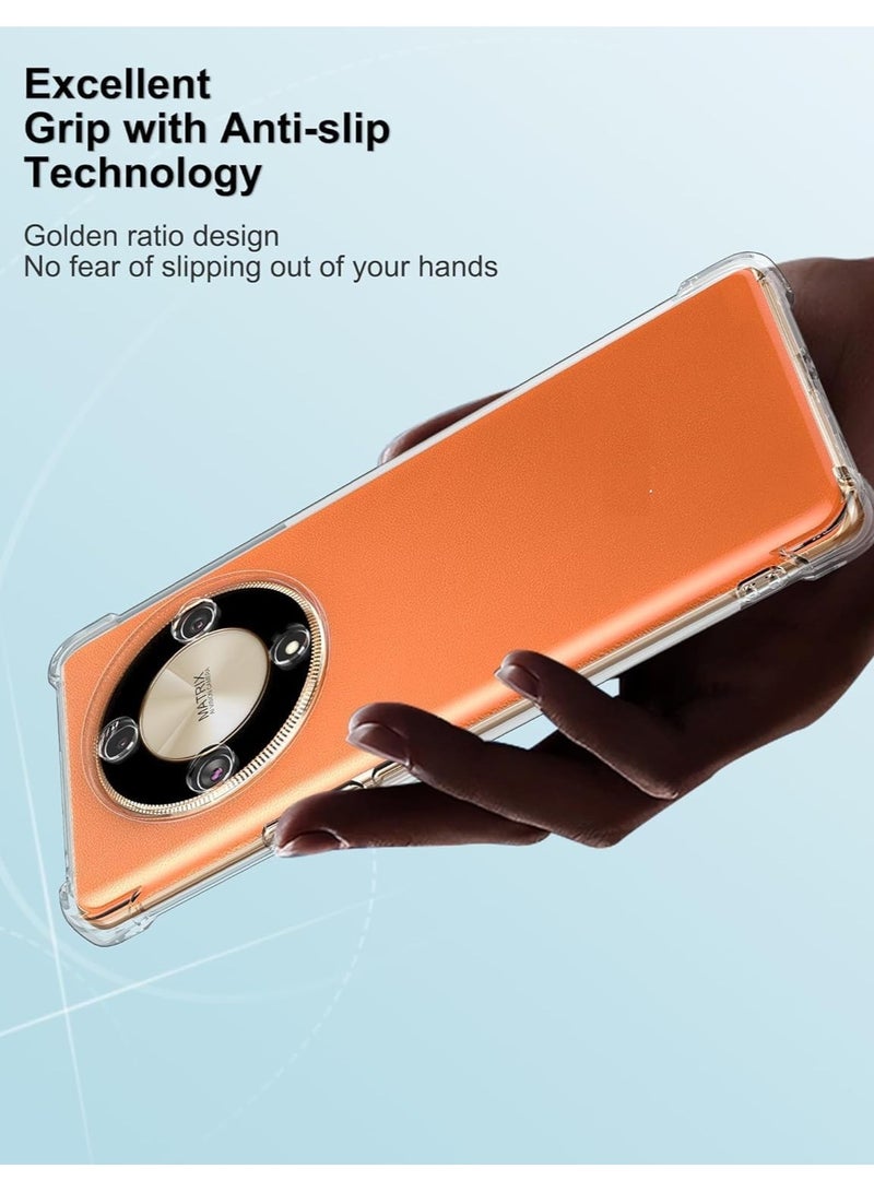 حافظة شفافة لهاتف Honor X9b مصنوعة من السيليكون الناعم والكريستال TPU، غطاء حماية خفيف الوزن ذو لمسة نهائية ناعمة للكاميرا، حافظة أنيقة ماصة للصدمات للرجال والنساء متوافقة مع Honor X9b 5G - Image 2