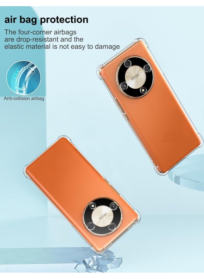 حافظة شفافة لهاتف Honor X9b مصنوعة من السيليكون الناعم والكريستال TPU، غطاء حماية خفيف الوزن ذو لمسة نهائية ناعمة للكاميرا، حافظة أنيقة ماصة للصدمات للرجال والنساء متوافقة مع Honor X9b 5G - Image 3