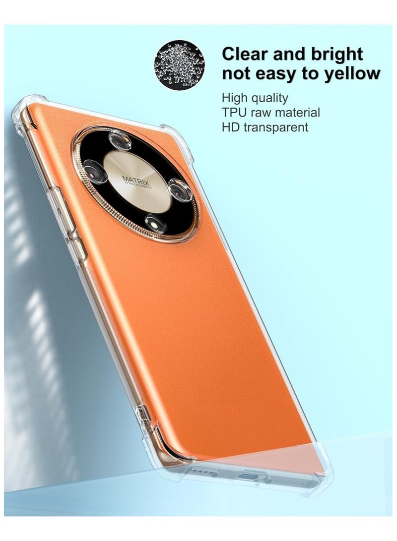 حافظة شفافة لهاتف Honor X9b مصنوعة من السيليكون الناعم والكريستال TPU، غطاء حماية خفيف الوزن ذو لمسة نهائية ناعمة للكاميرا، حافظة أنيقة ماصة للصدمات للرجال والنساء متوافقة مع Honor X9b 5G - Image 4