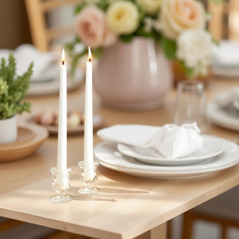 Hosley Set of 12 Glass Taper Candle Holders 2.5 Inches High Ideal Gift for Weddings Party Favor Reiki Meditation O3 - Image 3