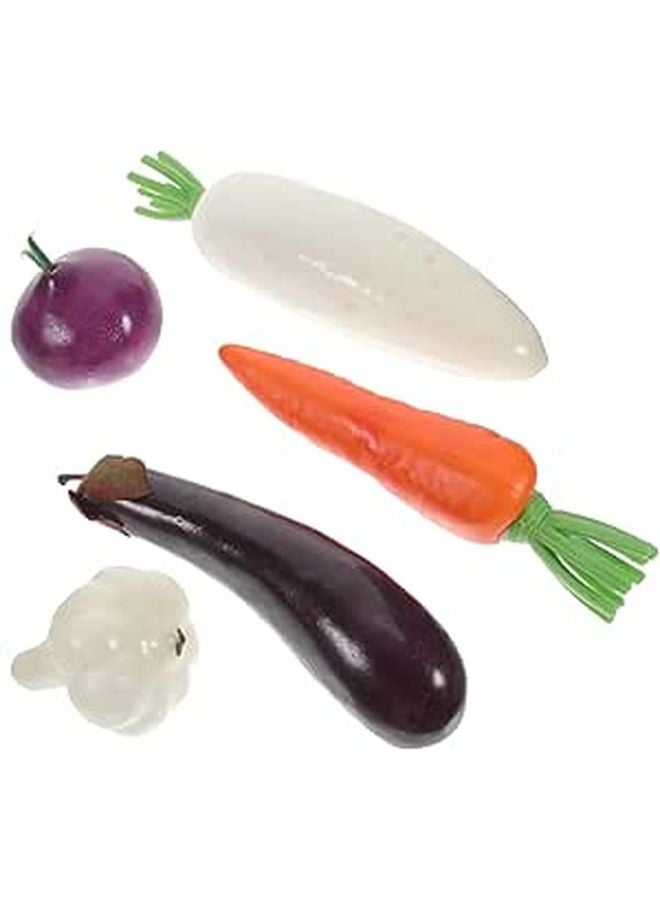5Pcs Weighted Realistic Foam Vegetable Models For Pretend Play Kitchen Decoration And Party - Image 1