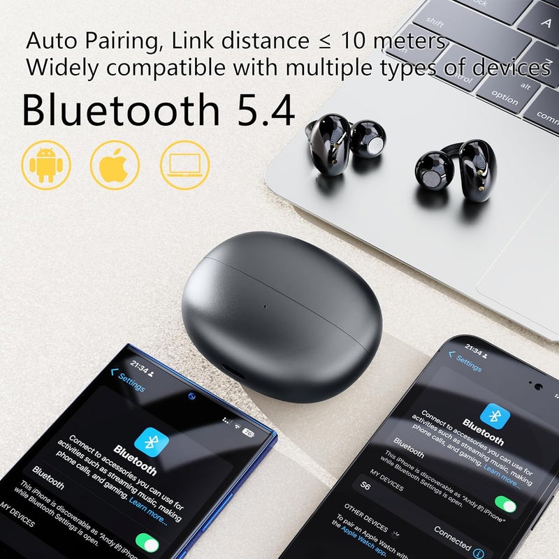 سماعات مفتوحة الأذن - سماعات أذن بلوتوث لاسلكية مع ميكروفون بتصميم مشبك - Image 5