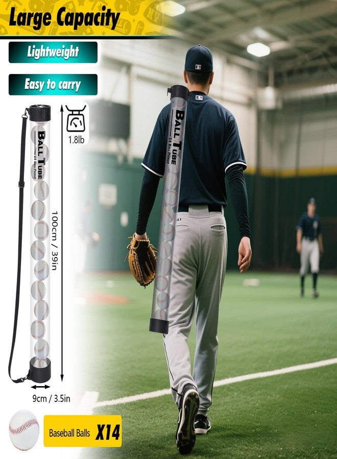 Retrora Baseball Pickup Tube Holds 14 Balls, Baseball Picker Upper Ball Holder with Shoulder Strap - Durable All-Terrain Design for Coaches, Parents and Teams - Image 2