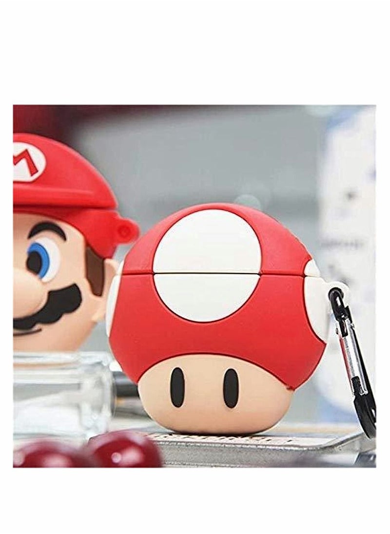 Excefore - Case for Airpods Pro/for Airpods 3 Cute,3D Animal Fashion Character Silicone Cartoon Kawaii Airpod Skin Fun Funny Cool Keychain Design Kids Teens Girls Boys Cover Cases Air pods 3 (Mushroom) - Image 1