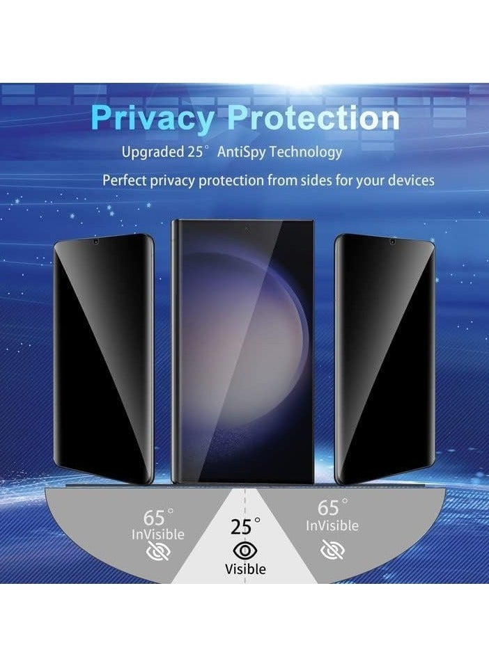 2 Pack Samsung Galaxy S25 Ultra Privacy Screen Protector,Support Fingerprint Unlock Screen Protector for Samsung Galaxy S25 Ultra,High hardness Tempered Glass Film,Anti-Scratch Case Friendly - Image 4