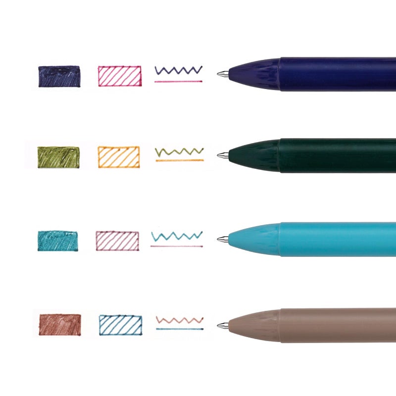 WRITECH Retractable Gel Ink Pens: Multi Colored 0.5mm Fine Point 2 in 1 Colorful Click Pen Assorted Color 4ct No Smear & Bleed for Smooth Writing Journaling Drawing Notetaking - Image 2