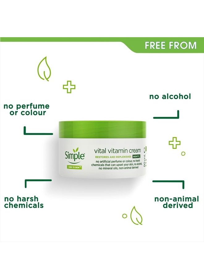 simple كريم الليل الحيوي للفيتامينات اللطيف على البشرة (50 مل) - Image 4