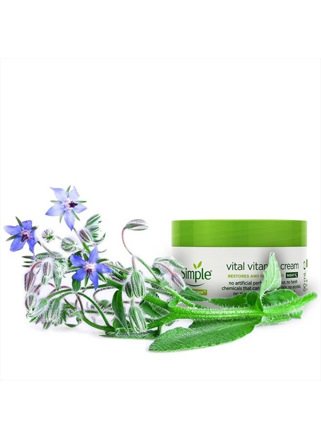 simple كريم الليل الحيوي للفيتامينات اللطيف على البشرة (50 مل) - Image 5