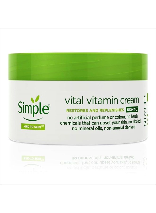 simple كريم الليل الحيوي للفيتامينات اللطيف على البشرة (50 مل) - Image 2
