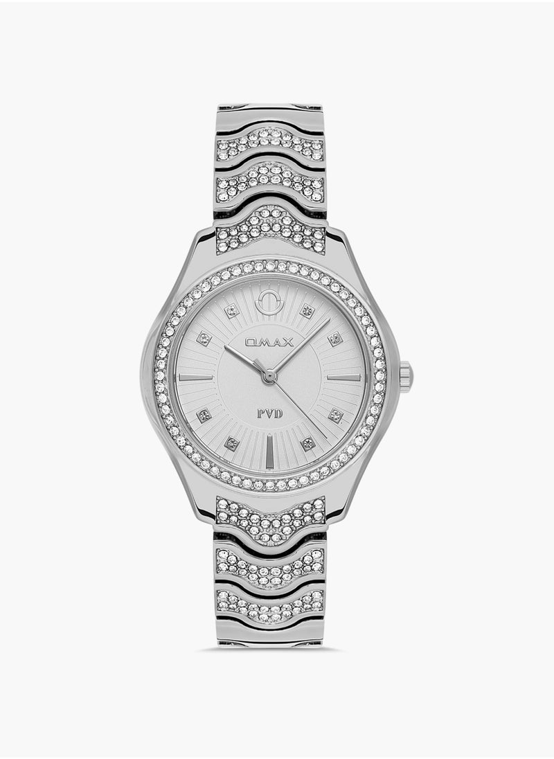 OMAX - Omax Women's Luxury Wrist Watch, Watches for Women, Stainless Watches, Classic Silver Steel Band, White Round Dial, Waterproof Watch, 1 Year Warranty - Image 1