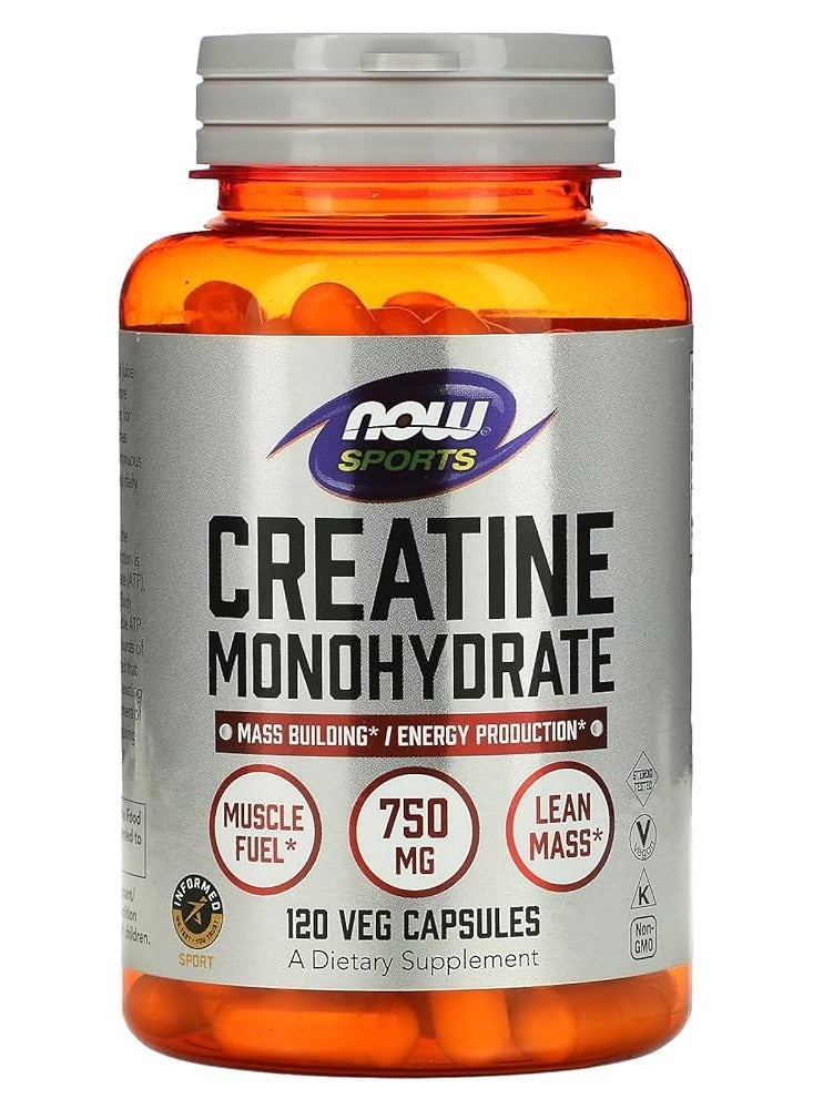 Sports Creatine Monohydrate 750mg 120 Veg Capsules