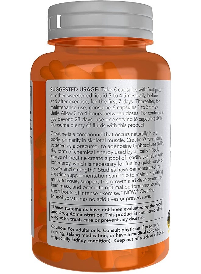 Now Sports Creatine Monohydrate 750mg 120 Veg Capsules - Image 3