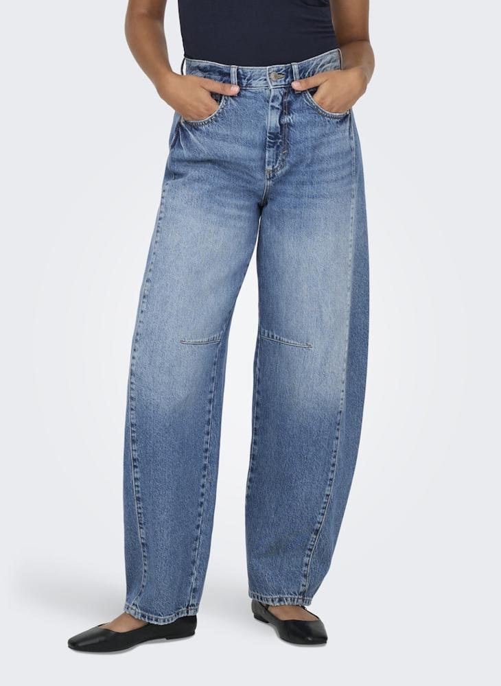 ONLY High-Waist Barrel Jeans - Image 1