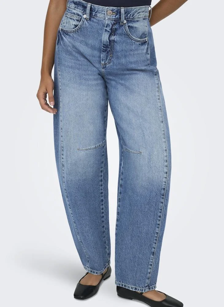 Only  High-Waist Barrel Jeans for Women | Best Price UAE