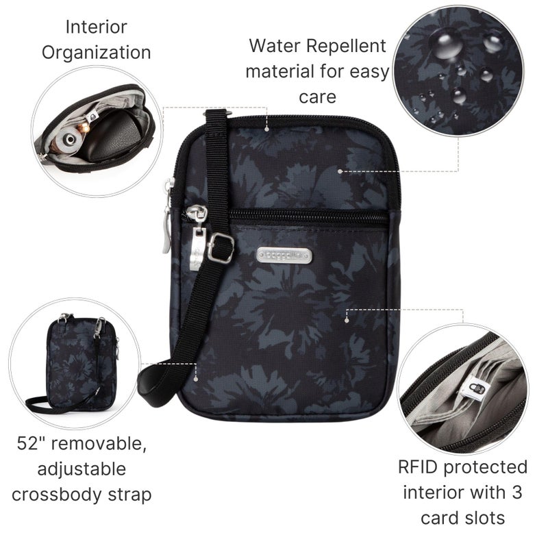 Baggallini Women's Essential Mini Crossbody Bag, Midnight Garden - Image 2