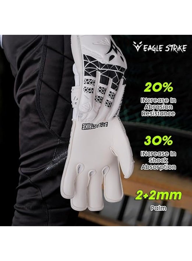 Eagle Strike Goalkeeper Gloves – Professional Goalie Gloves with High-Grip Latex & Removable Finger Protection (Training & Match Use) - Image 2