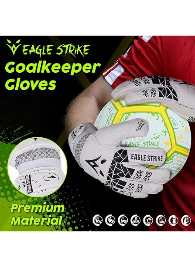 Eagle Strike Goalkeeper Gloves – Professional Goalie Gloves with High-Grip Latex & Removable Finger Protection (Training & Match Use) - Image 4