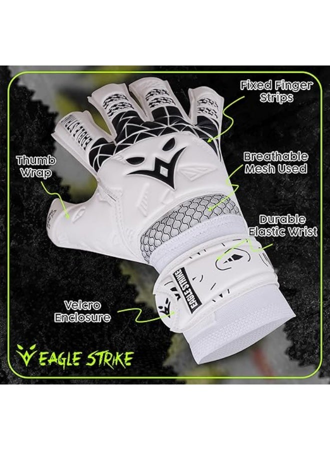 Eagle Strike Goalkeeper Gloves – Professional Goalie Gloves with High-Grip Latex & Removable Finger Protection (Training & Match Use) - Image 5