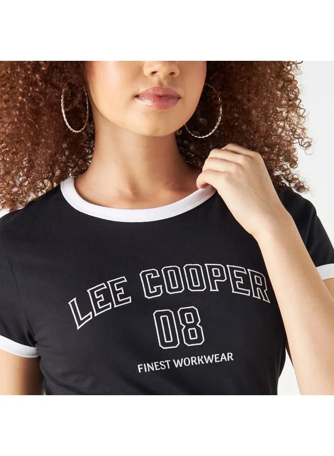 Lee Cooper Lee Cooper Logo Detail T-shirt with Crew Neck and Short Sleeves