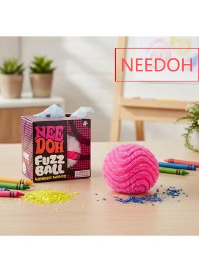 Needoh Nee Doh Fuzz Ball Wonder Waves - Sensory Stress Relief Squeeze Ball, Soft Spiky Fidget Toy for Anxiety, ADHD, Calming Down, Perfect for Kids & Adults, 3+ - Image 2