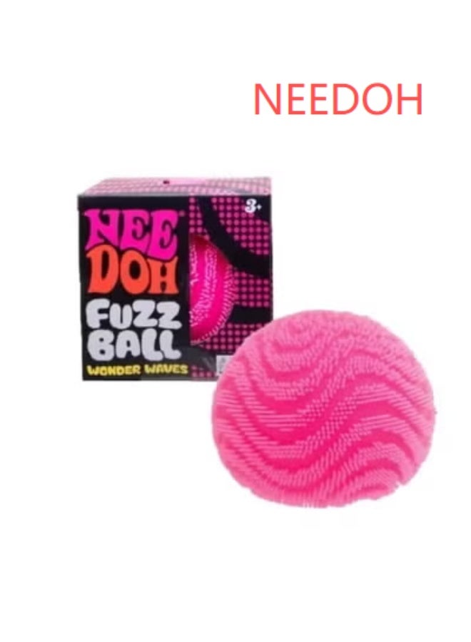 Needoh Nee Doh Fuzz Ball Wonder Waves - Sensory Stress Relief Squeeze Ball, Soft Spiky Fidget Toy for Anxiety, ADHD, Calming Down, Perfect for Kids & Adults, 3+ - Image 1