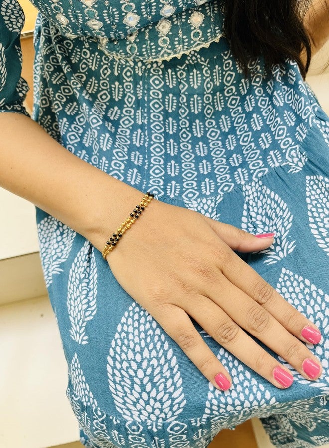 JHB Bracelet Bangle Style Beautiful Latest Trend Artificial Hand Mangalsutra for Women - Image 4