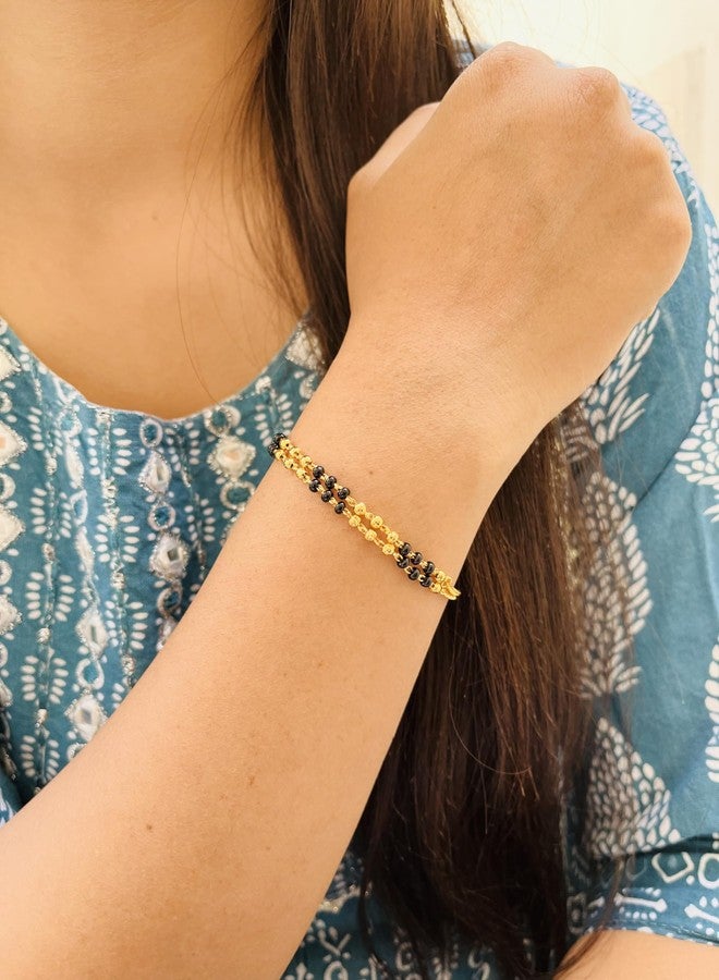 JHB Bracelet Bangle Style Beautiful Latest Trend Artificial Hand Mangalsutra for Women - Image 2