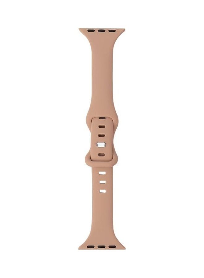 NIBEMINENT Ethnic Replacement Watchband for Apple Watch Series 1/2/3/4/5/6/7/SE 42/44/45mm Milk Tea - Image 1
