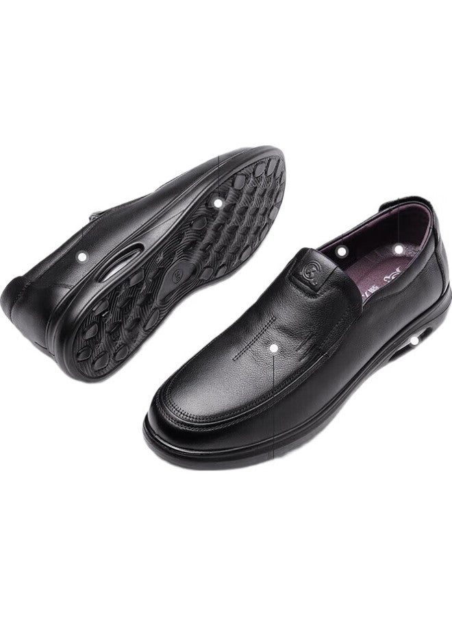 Strongman Casual Shoes For Men, Top-Grain Leather Slip-On Style, Comfortable Air Cushion Soft Upper Men'S Loafers, 2351047, Black, Size 41 - Image 1