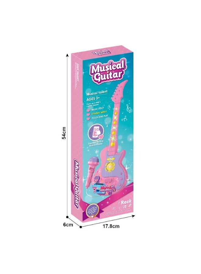 Toy Box Kids Musical Toy Guitar With Microphone Lights Sound Musical Instrument Learning Educational Toys - Image 4