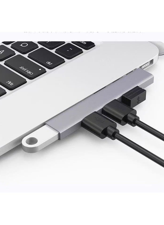 4-Port USB 3.0 Docking Station | Laptop Extender Hub with Electronic Components, Side Plug-in  Type-C Splitter  - Image 3