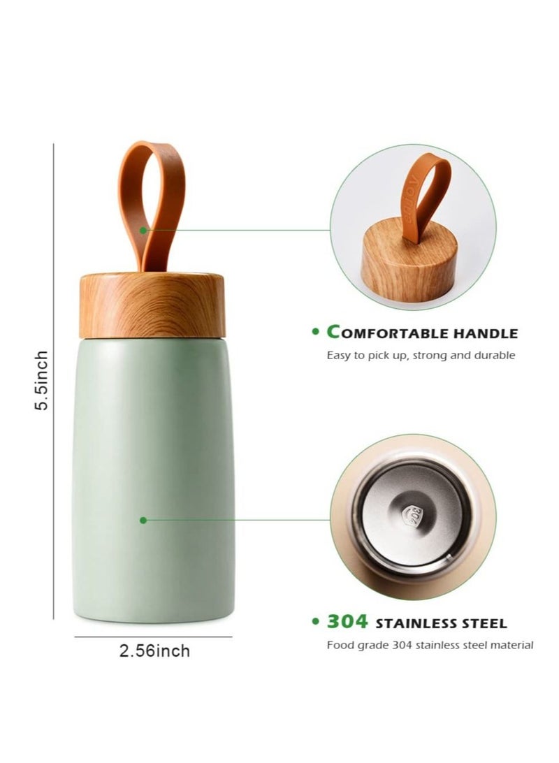 SYOSI Thermos Water Bottle,Portable Stainless Steel Thermos Water Bottle - Vacuum Insulated Flask for Hot and Cold Drinks - Perfect for Home, Office, School, Sports, and Camping - 10oz 280ml (Green) - Image 2