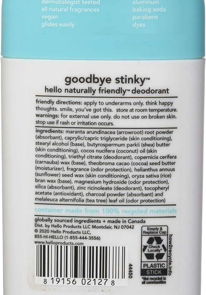 HELLO Clean and Fresh Deodorant with Activated Charcoal, 2.6 OZ - Image 2