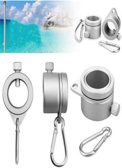 Generic Flag Pole Rings Aluminium 360 Degree Rotating Flag Pole with Flag Mounting Rings Spinning Flag Pole Kit with Carabiner for 3/4 – 2.6 "Diameter Flagpole Flag Pole Rings  - Image 1