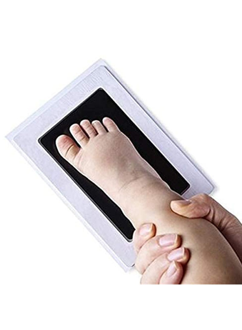 2 Uses Newborn Baby Handprint or Footprint Kit With Included Safe Clean Touch Ink Pad Footprint Photo Black - Image 3